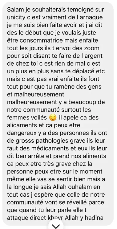 Témoignage Unicity 18